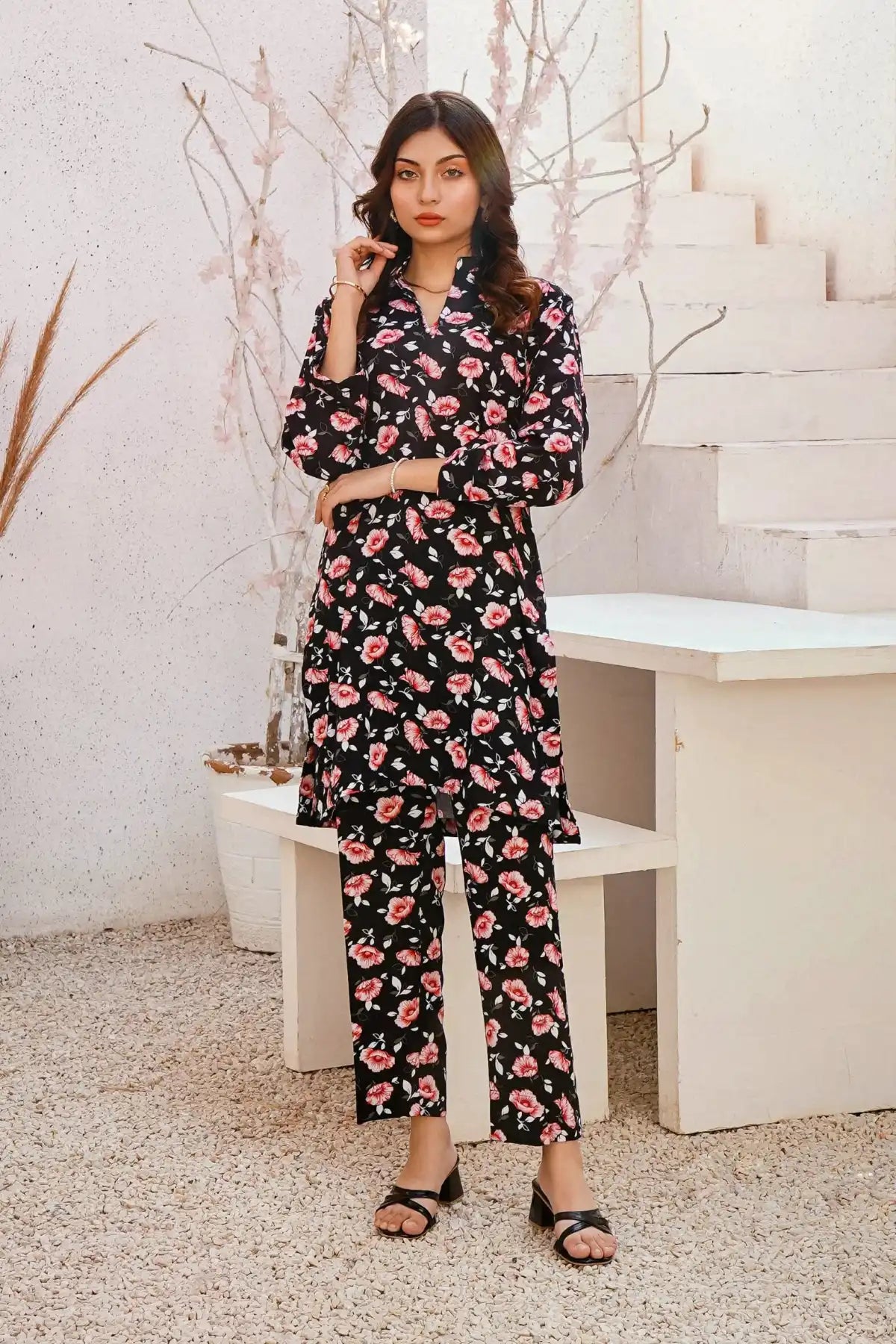 Pink Printed Linen