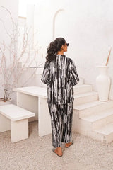 Black Printed Linen
